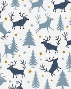 Woodland Reindeer And Trees Pattern Rug