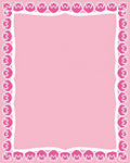 Pink Floral Repeat Border Rug