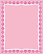 Pink Floral Repeat Border Rug