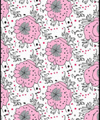 Pink Floral Dot Pattern Rug