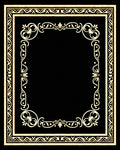 Elegant Gold Black Ornate Border Design Rug