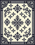 Classic Floral Medallion Border Design Rug