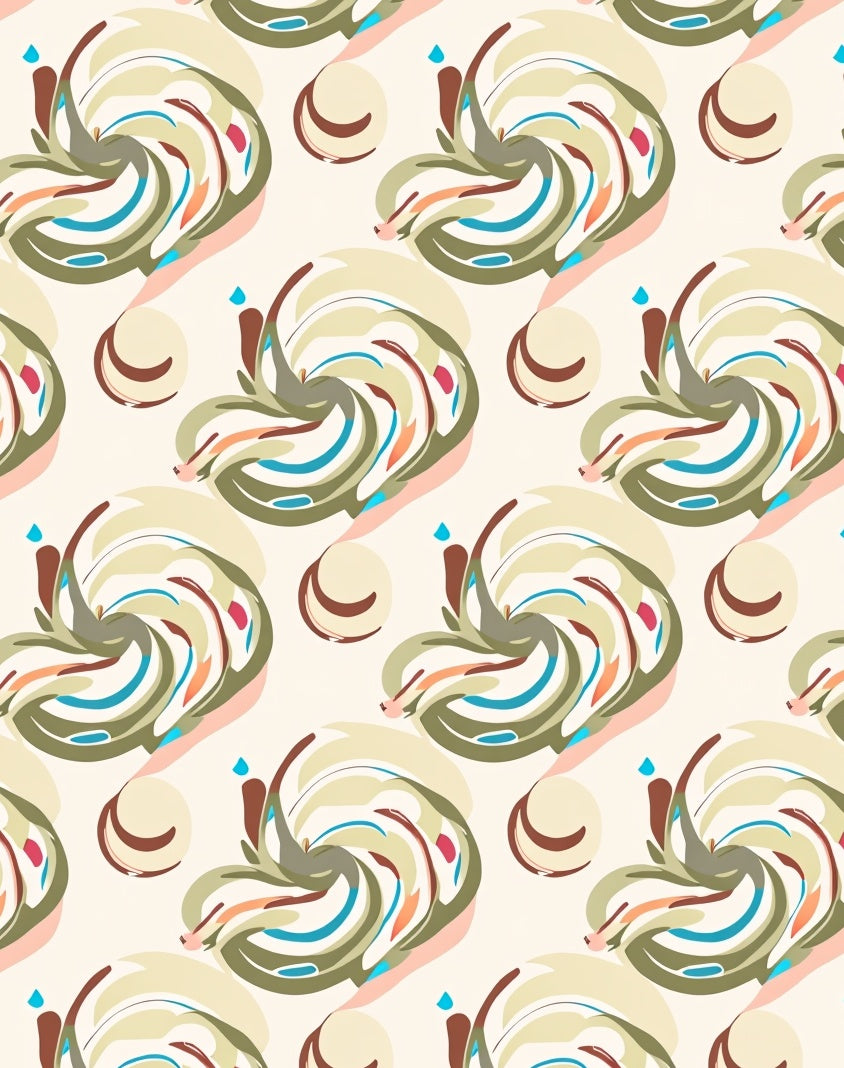 Abstract Swirl Pattern With Colors Rug