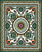 Colorful Intricate Floral Mandala Pattern Rug