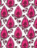 Bold Pink Floral Patterned Design Rug