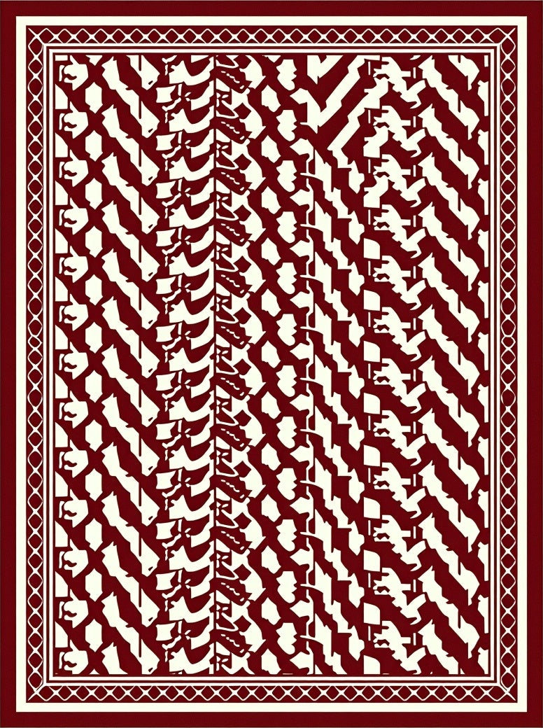Bold Abstract Chevron Geometric Pattern Rug