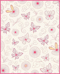 Floral Butterfly Swirl Pattern Rug