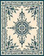Classic Floral Medallion Border Rug