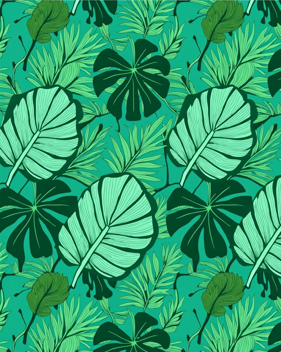 Tropical Leaf Pattern Design Rug