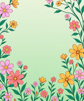 Whimsical Floral Design Background Rug