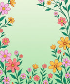 Whimsical Floral Design Background Rug