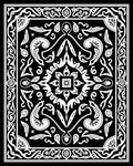 Black And White Symmetric Floral Pattern Rug