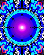 Vibrant Circular Mandala Style Print Rug
