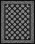 Classic Black and White Floral Pattern Rug