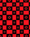Red Black Checkerboard Graphic Design Rug