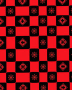 Red Black Checkerboard Graphic Design Rug