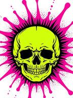 Bold Neon Yellow Skull Burst Rug