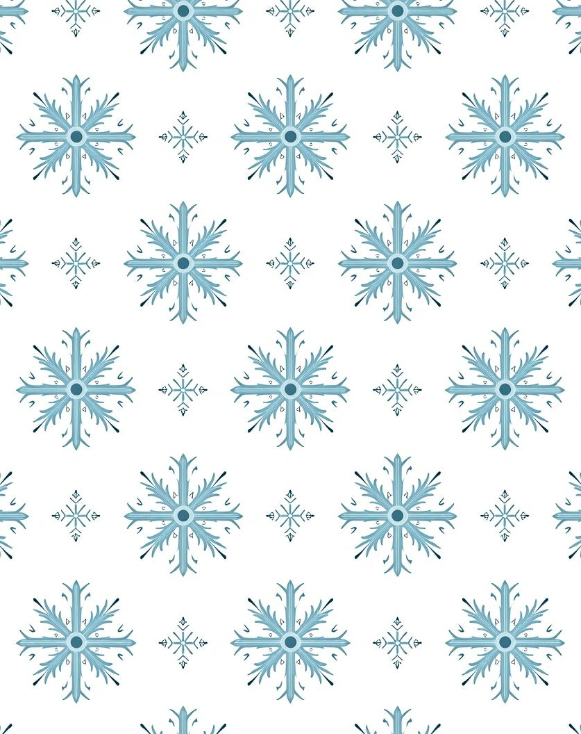 Aqua Snowflake Repeating Pattern Rug