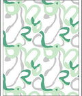 Abstract Green Grey Swirl Pattern Rug