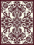 Classic Burgundy Floral Scroll Design Rug