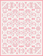 Pink Geometric Symmetry Pattern Rug