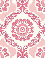 Pink Floral Medallion Pattern Rug