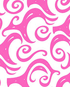 Whimsical Pink Swirl Pattern Rug