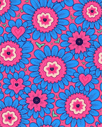 Vibrant Floral Hearts Pattern Rug