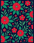 Vibrant Red Floral Patterned Rug