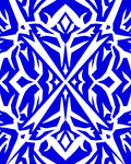 Bold Blue Geometric Symmetry Rug