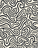 Black White Swirl Abstract Pattern Rug