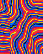 Vibrant Abstract Wavy Stripe Design Rug