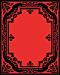 Red Black Oriental Creature Frame Rug