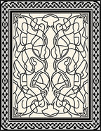 Abstract Black Cream Tangled Design Rug