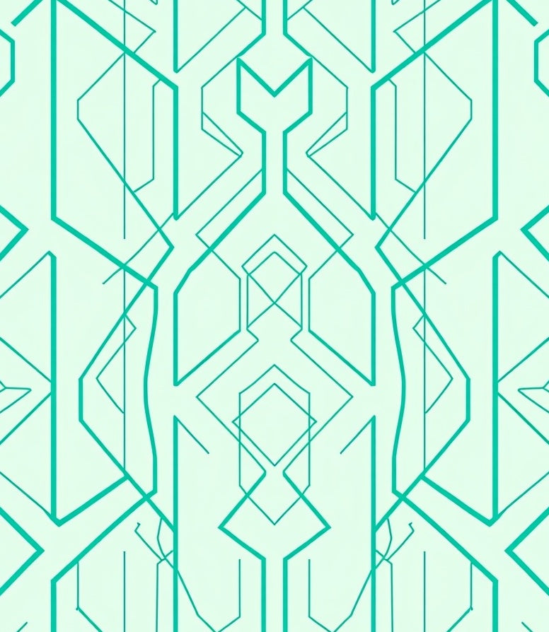 Geometric Aqua Lines Rug