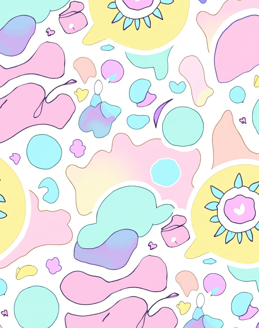 Whimsical Pastel Shapes Pattern Rug