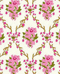 Pink Floral Vine Pattern Design Rug