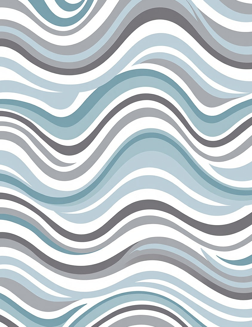 Cool Wave Patterned Abstract Rug