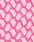 Pink Wavy Interlocking Pattern Rug