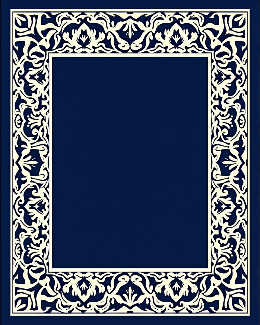 Intricate Floral Border Design Rug