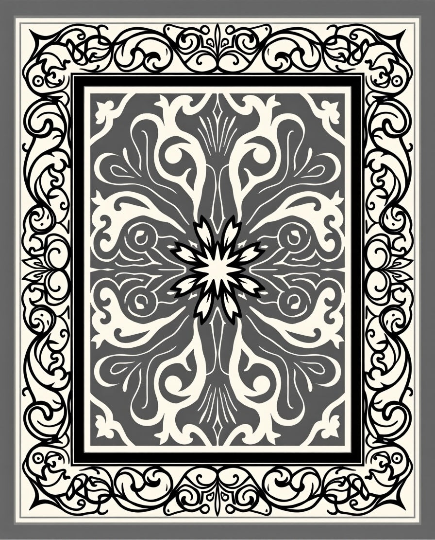 Ornate Floral Mandala Design Rug