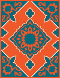Bright Floral Geometric Pattern Rug
