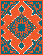 Bright Floral Geometric Pattern Rug