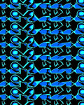 Electric Blue Geometric Pattern Rug