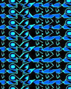 Electric Blue Geometric Pattern Rug