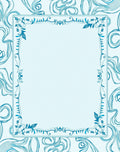 Art Nouveau Teal Swirl Botanical Design Rug