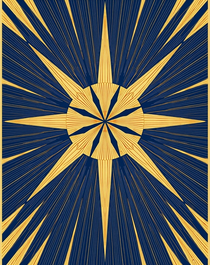 Radiant Sunburst Geometric Design Rug