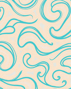 Aqua Swirl Abstract Pattern Design Rug