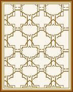 Gold Geometric Arabesque Pattern Rug