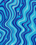 Wavy Blue Marble Pattern Rug